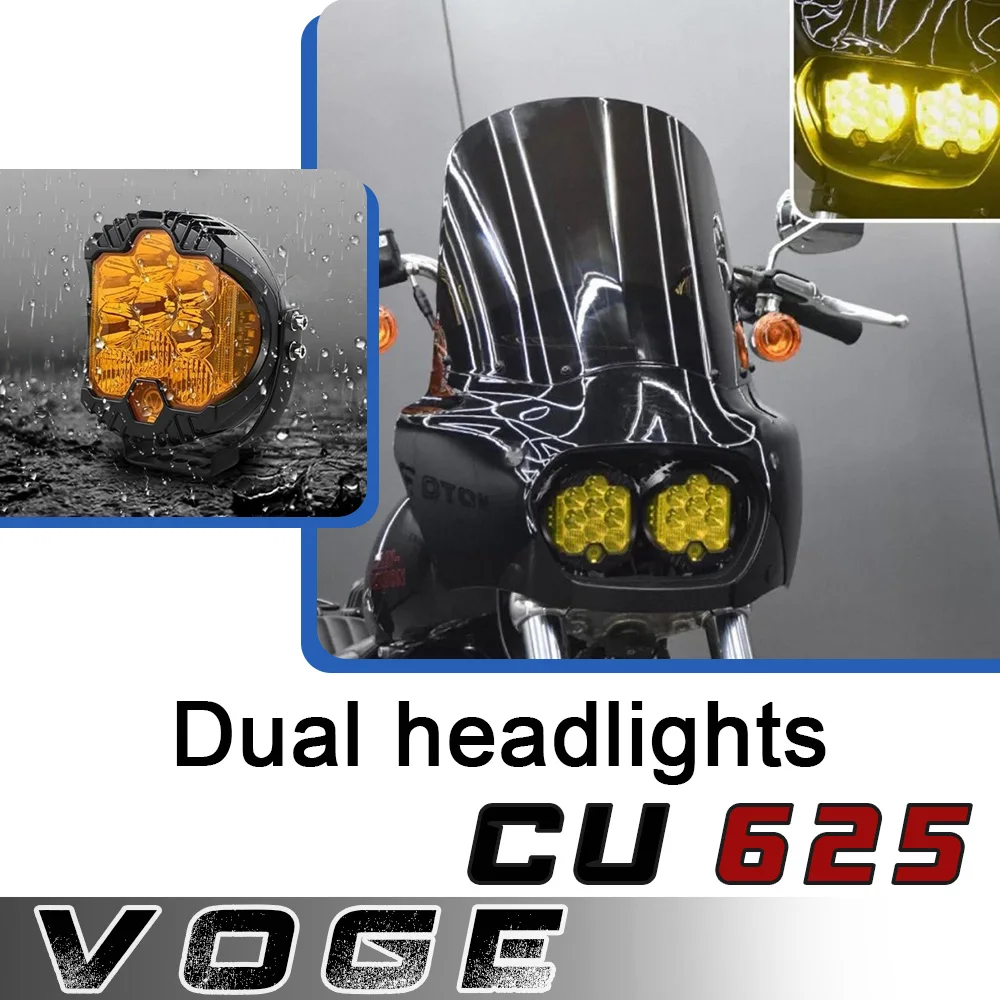 

Для VOGE CU625 voge 625cu мотоцикл модифицированный DS стиль крышка головы свиньи двойные фары переднее лобовое стекло