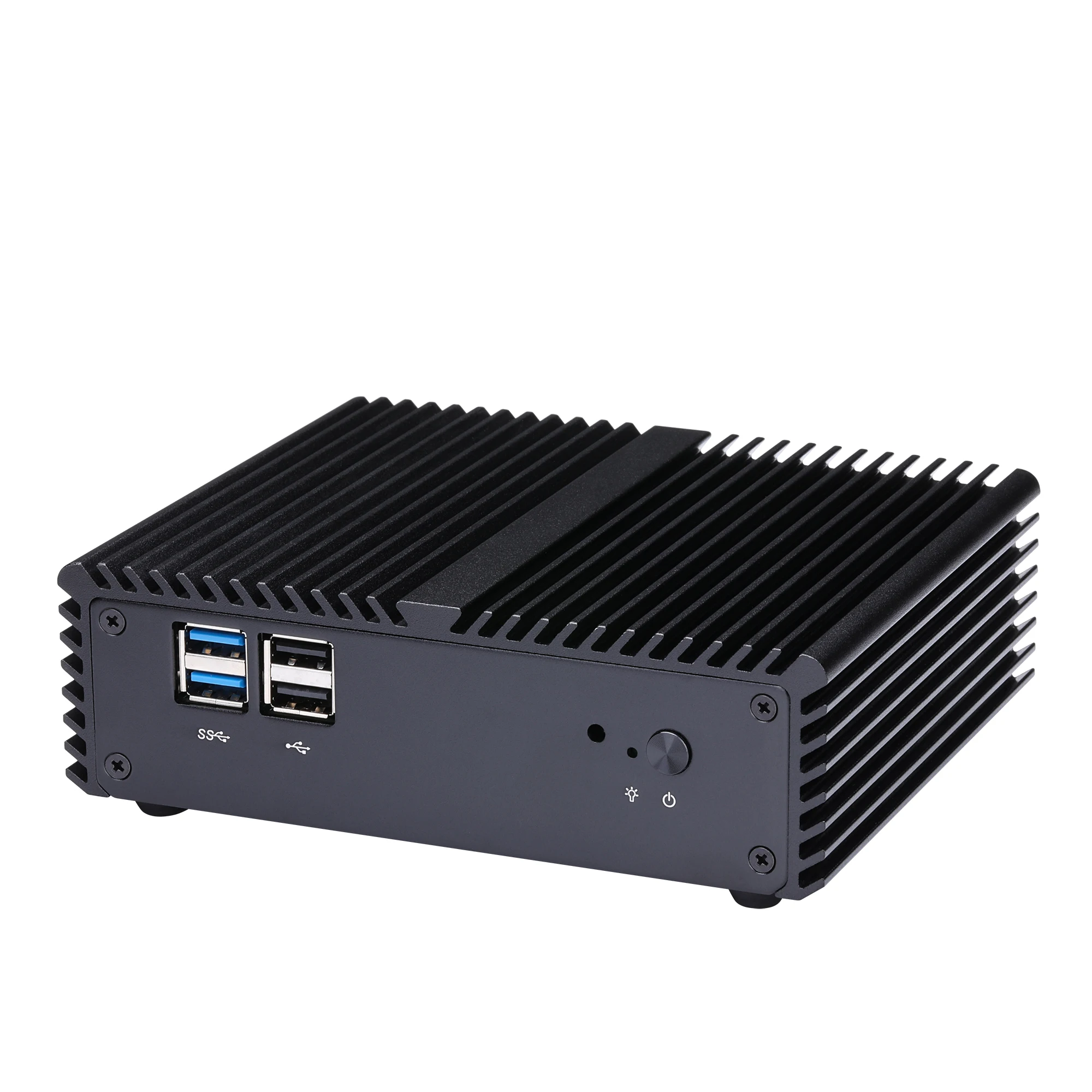 QOTOM Fanless Mini PC Q170S Pentium J3170 Processor Quad Core, Processor J3710 2M Cache, tot 2,64GHz, WIN 10/Linux/Ubuntu