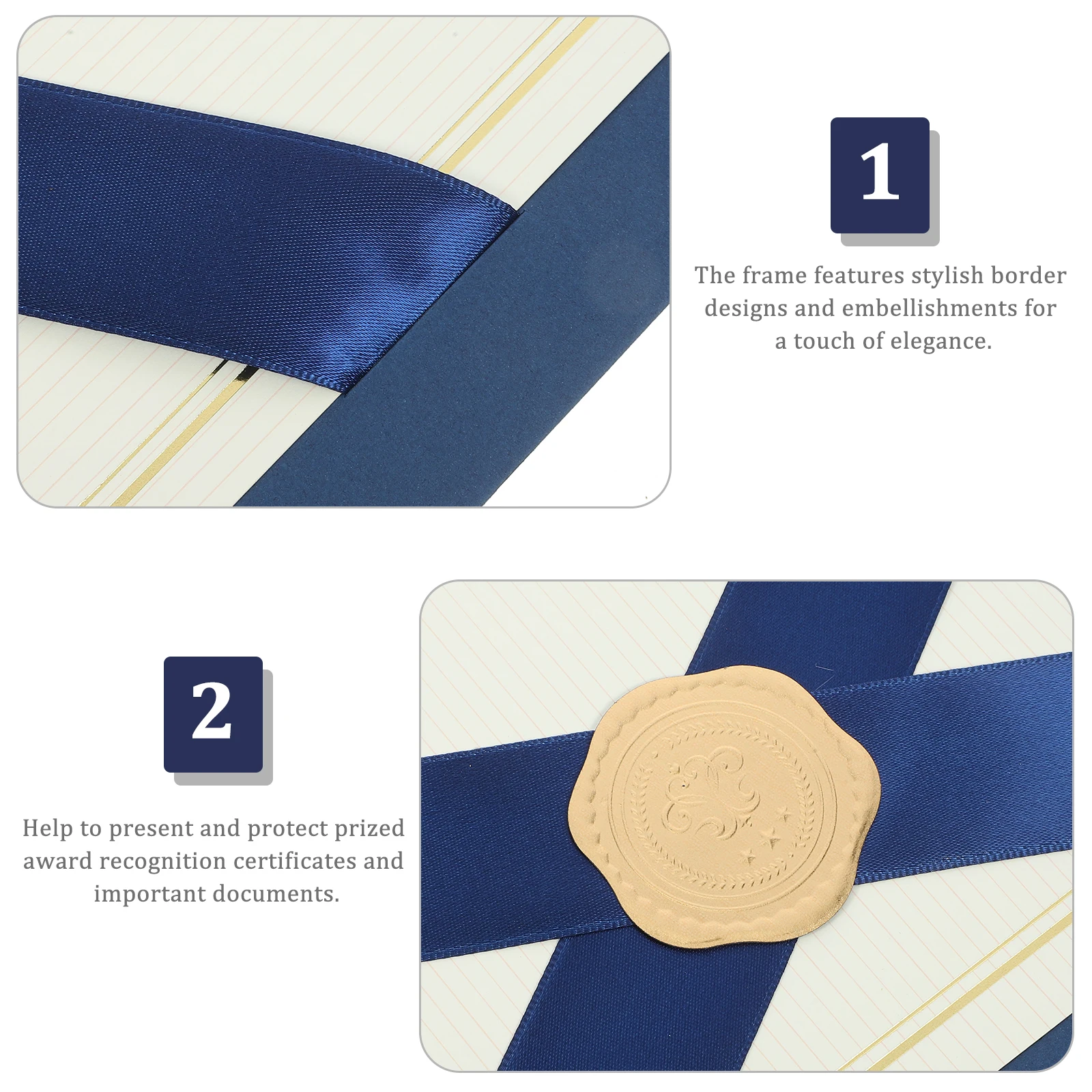 

Stamping Pattern Certificate Cover Paper Document Holder Stylish Elegant Frame for Award Diploma Display Graduation Certificate