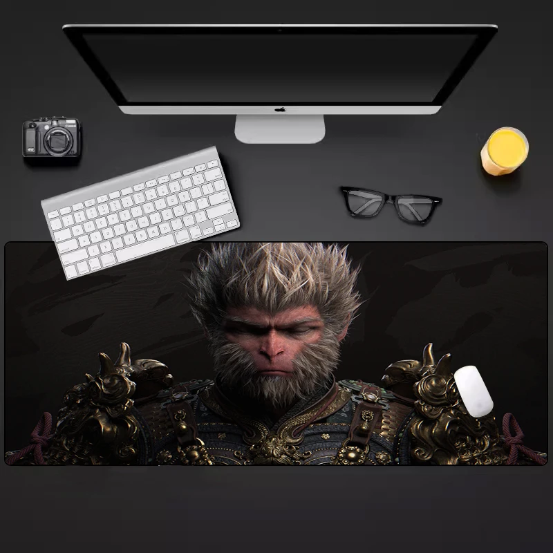 Mouse pad black myth: Wukong 3D gamer black desk pad large computer gaming accessories desk decorative pad 90x40cm tech anime