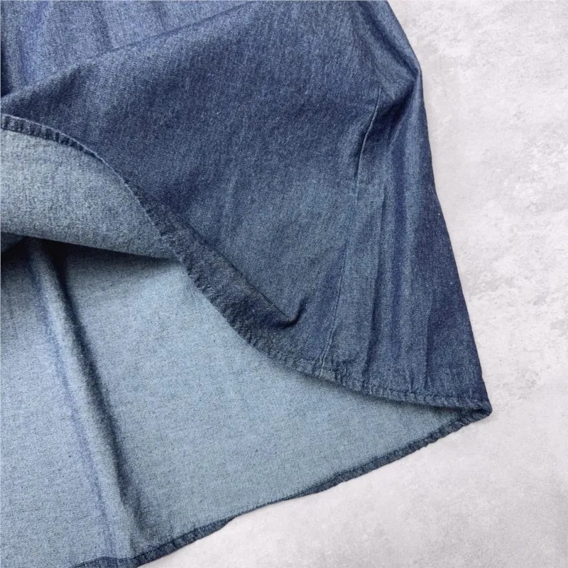 Johnature novo vestido jeans casual com babados outono novo estilo francês manga longa camada base coreano mori vestidos de menina