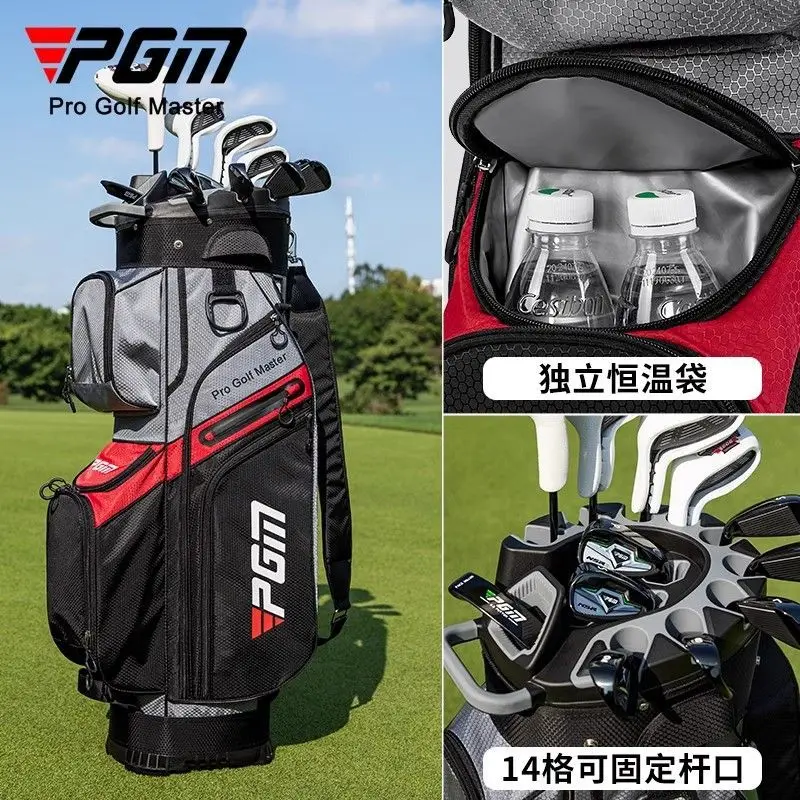 Bolsa de Golf PGM Stand Up, marco fijo anticolisión de 14 agujeros, impermeable, con bolsa termostática independiente, suministros de Golf para hombres y mujeres