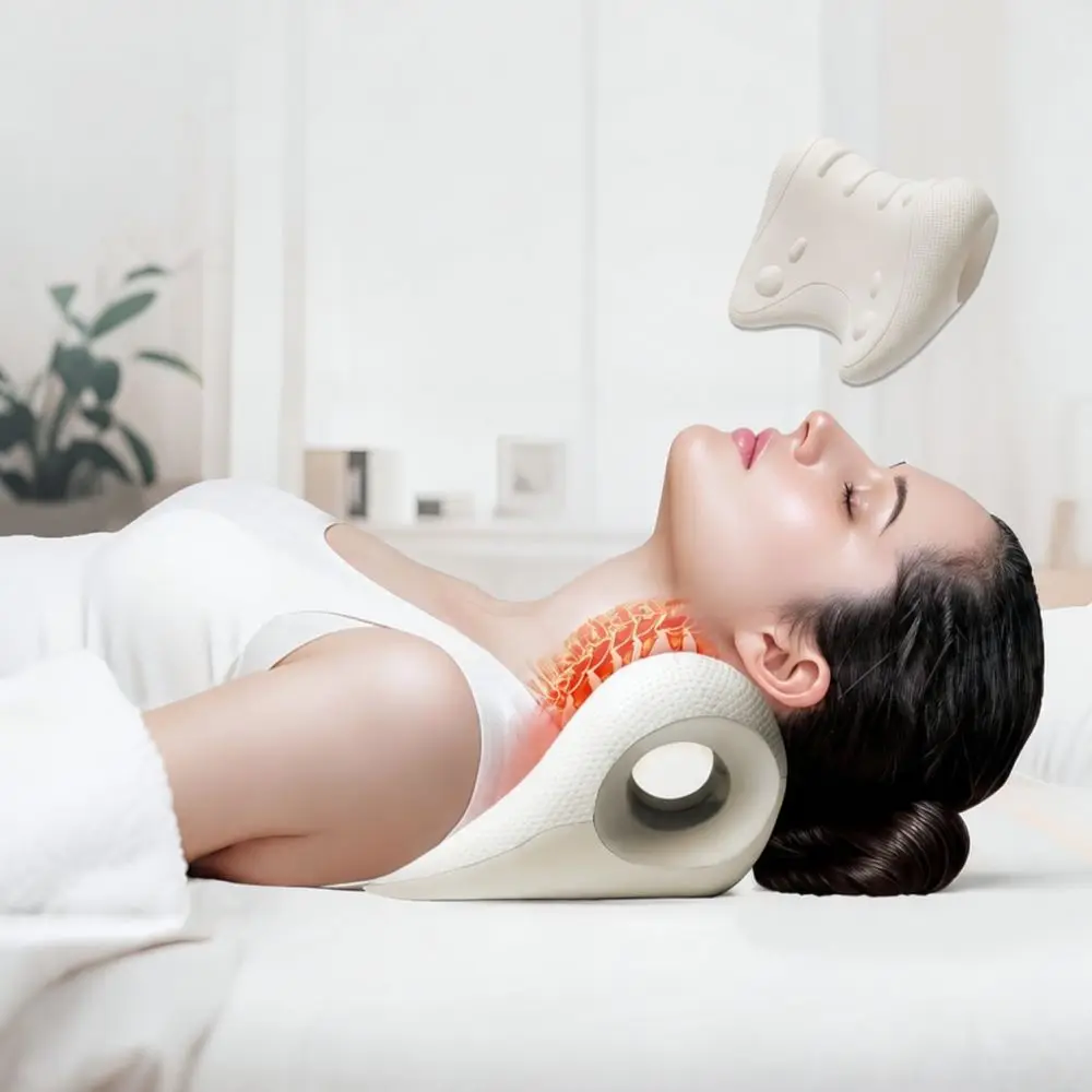 Neck Massage Pillow Chiropractic Traction Stretcher Cervical Vertebra Support Pain Relief For Office Travel Relaxation