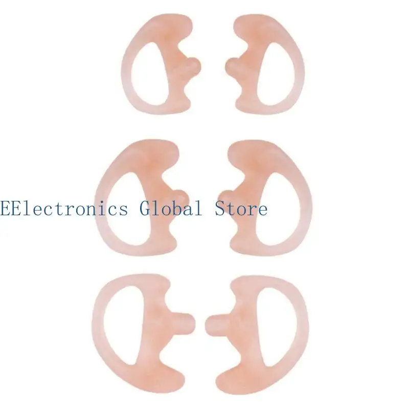 462B 3-Pair Radio Earpiece, Soft Silicone Earmould Earbud Earplug for Walkie Talkie Acoustic Earpiece Headset, Two-Way Radio