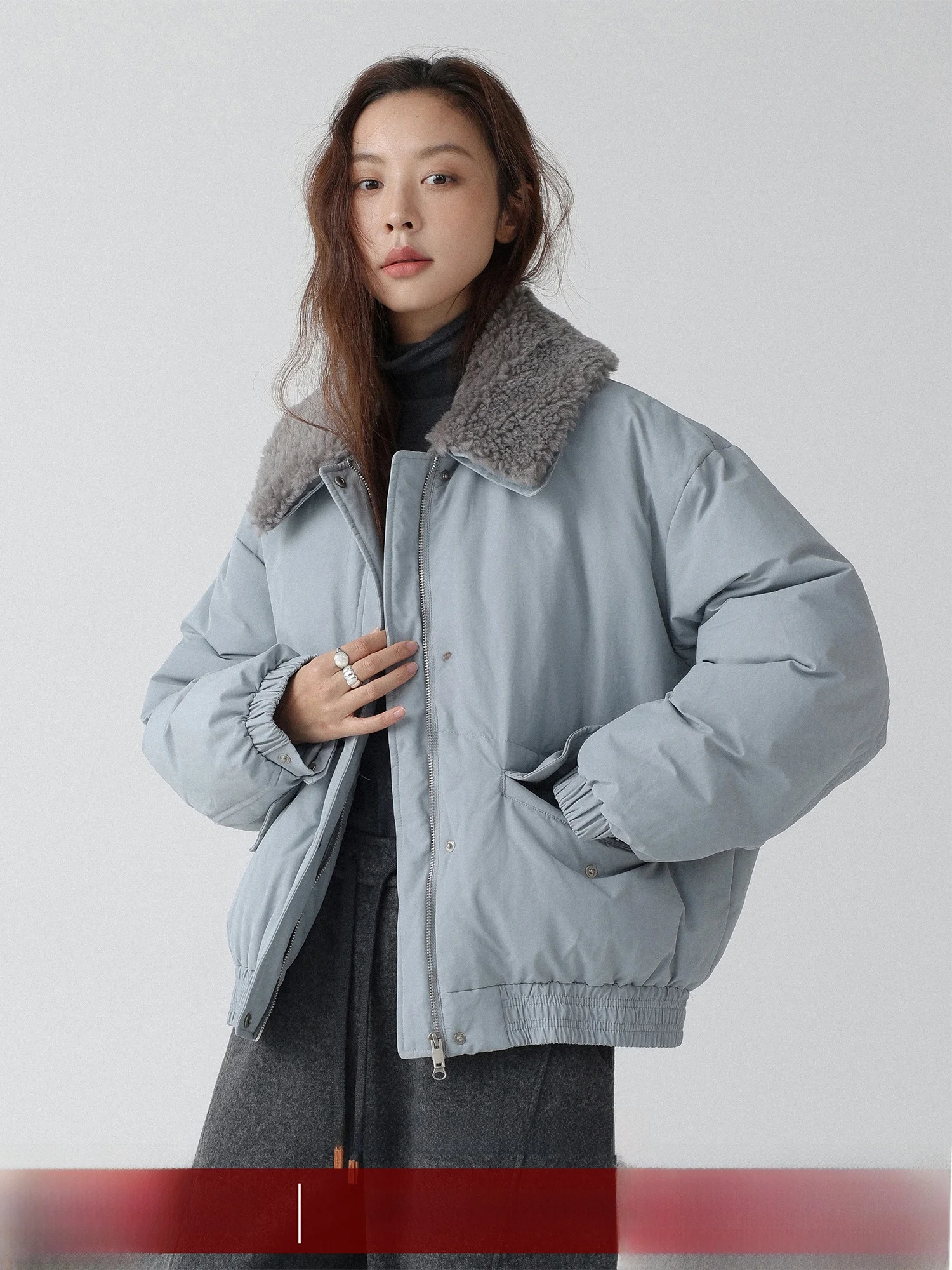 

Lowcalorie «Warm Sequence Domain» ex down Jaet White Du down Внутренняя ветрозащитная молния с откидным воротником Thi Зимнее пальто