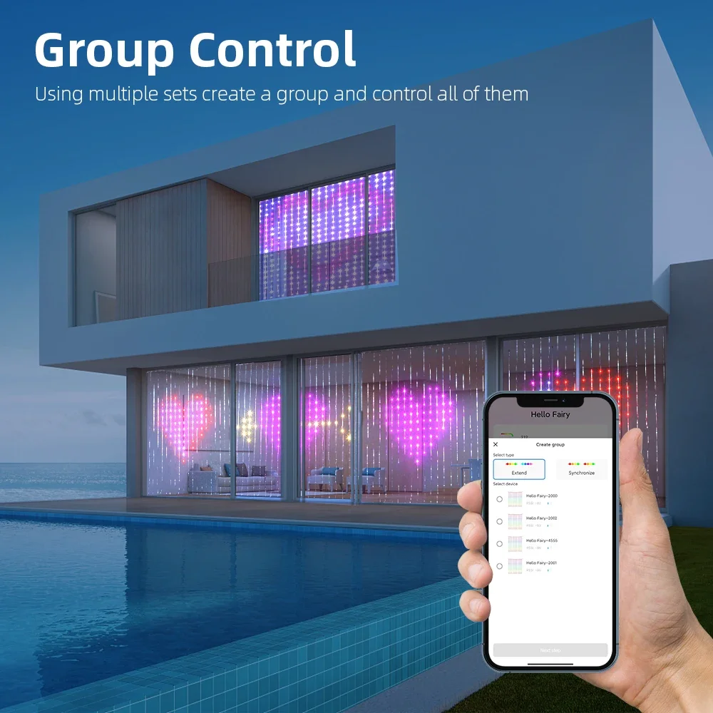 400 LEDs Smart Vorhang Lichter DIY Text LED String RGB Wasserdichte Lichterkette Musik Sync Display für Fenster Schlafzimmer Party decor