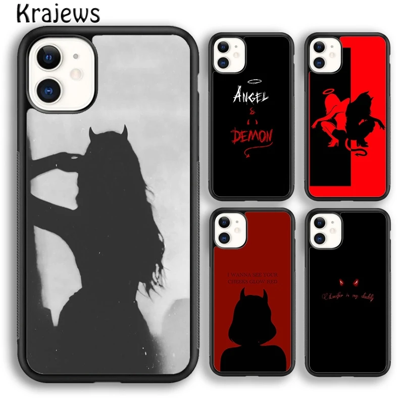 Krajews Aesthetic Devil Woman Bad girl Soft Phone Case Cover For iPhone 16 15 SE2020 14 7 8 plus 11 12 13 pro max Fundas