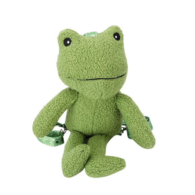 Girl plush frog doll bag children's cute cartoon kindergarten baby backpack women shoulder bag
