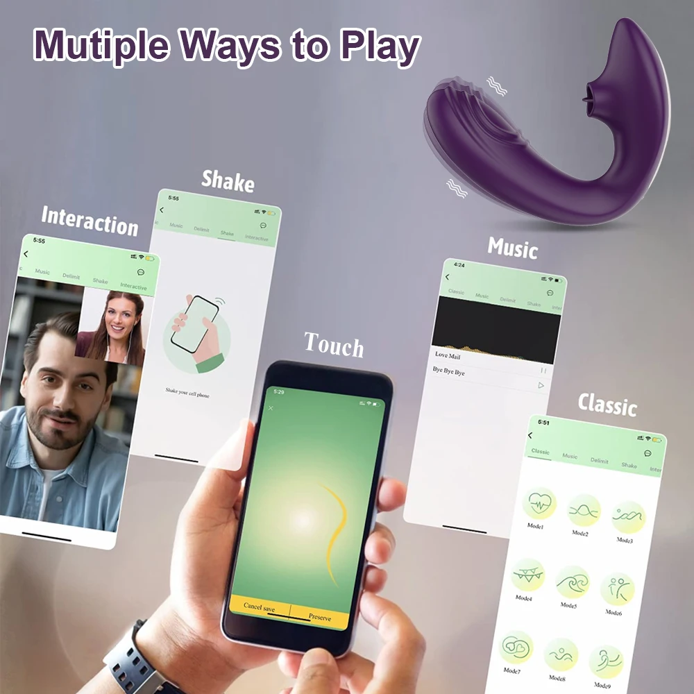 Krachtige Bluetooth App Vibrator Vrouwelijke Met Tong Likken Clitoris Stimulator G Spot Stimulator Volwassen Producten Seksspeeltjes Voor Vrouwen