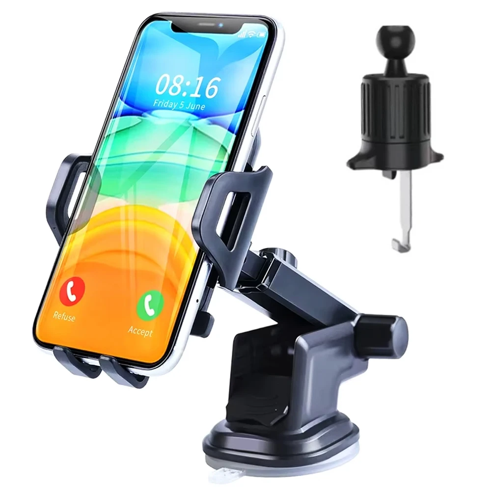 Adsorptie Autotelefoonhouder voor IPhone 17 16 15 14 13 Pro Max 17 Air 15 Plus Verstelbare Ondersteuning Dashboard Ontluchter Autobeugel