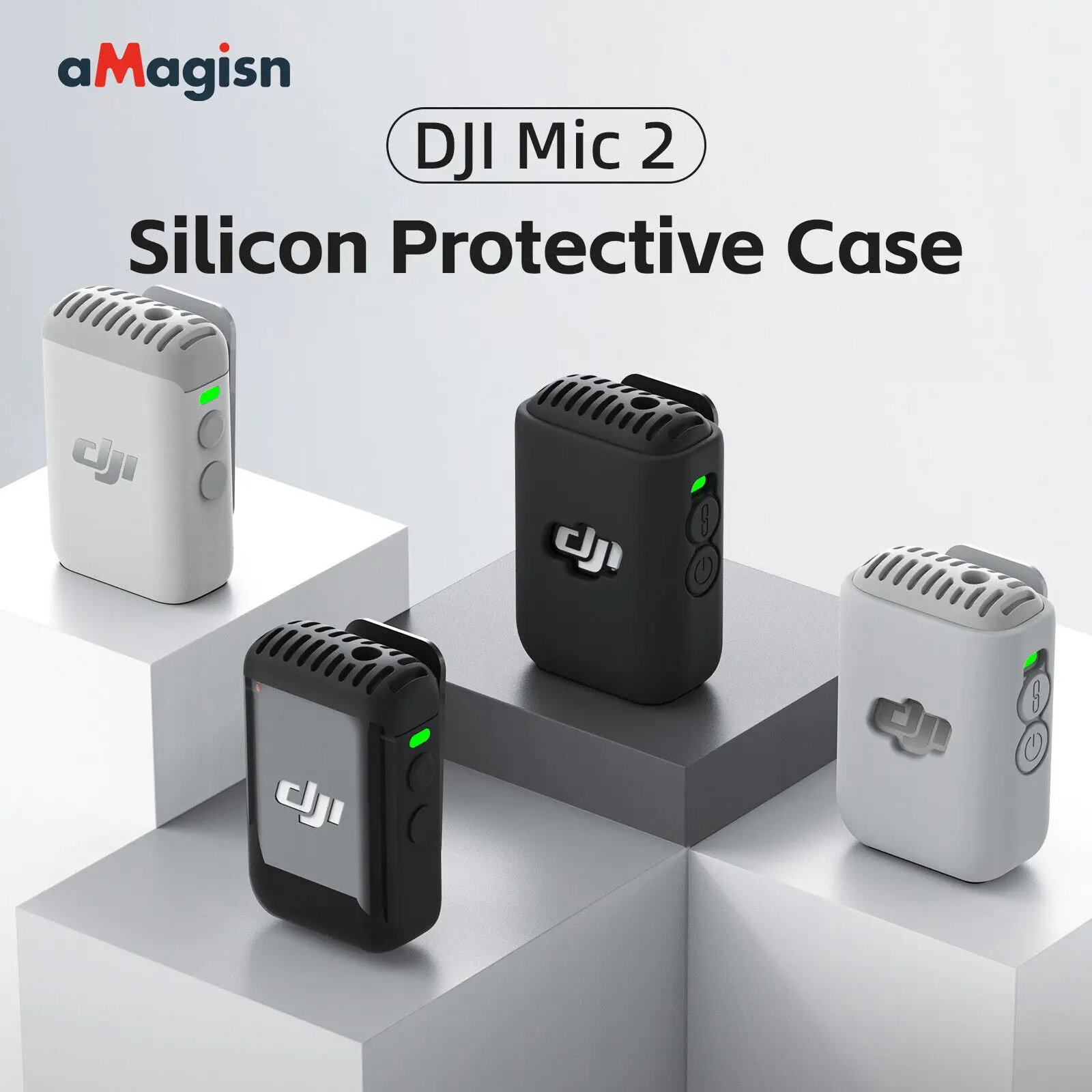 aMagisn For DJI Mic2 Silicone Case Action Camera Vlog Protector Microphone Accessories