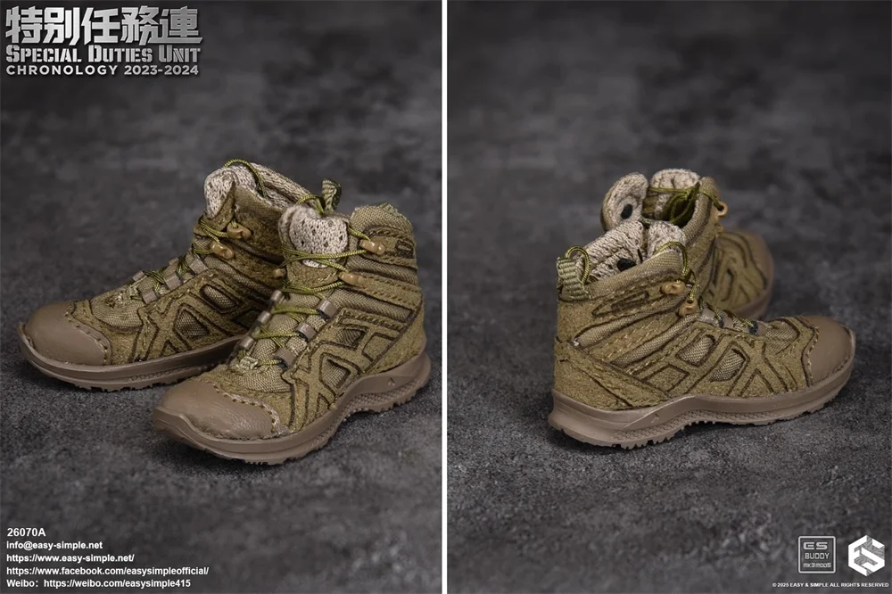 

1/6 EASY&SIMPLE Asia HK Soldier Doll SDU Solid Shoe Boots Headset Gloved Hand Types Accessories For 12" Doll Figure ES 26070A