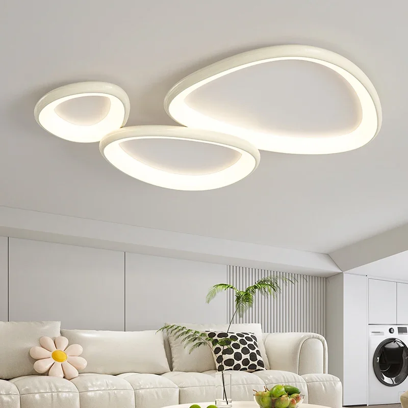 

Cream Style Living Room Chandeliers High-end Atmospheric LED Lamp Full Spectrum Eye Protection Master Bedroom Study Ceiling Lamp