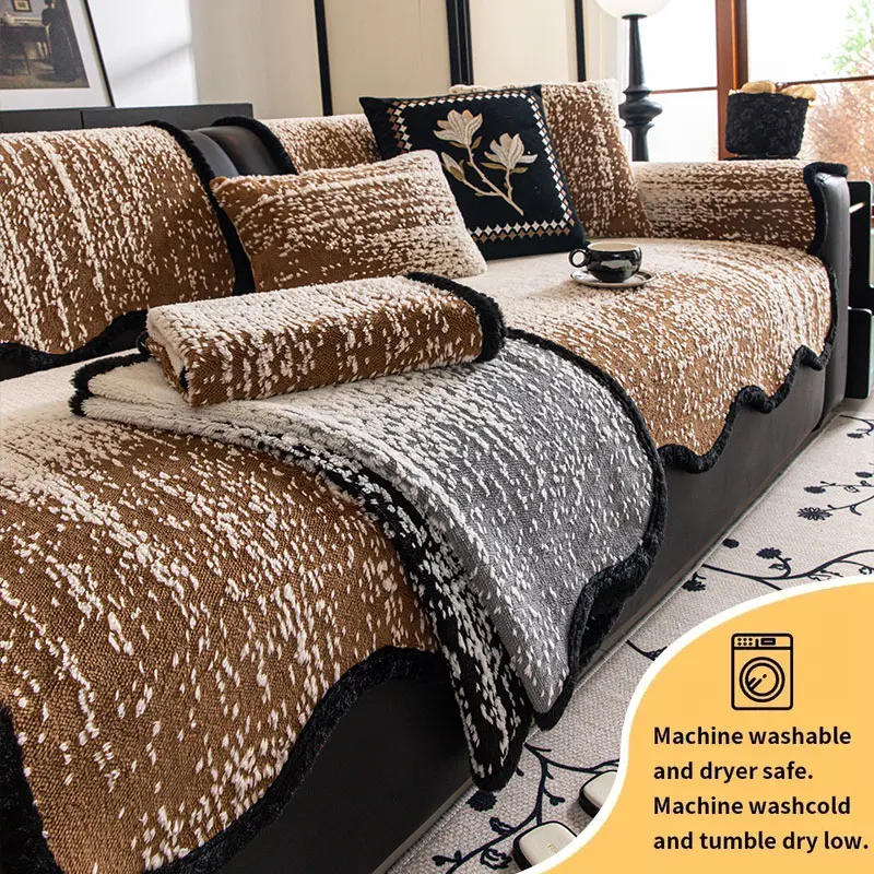 1 STÜCK-Französisch Creme Stil Geformt Dickes Plüsch Sofakissen 2025 Winter Neues Festes Anti-Rutsch-Sofakissen