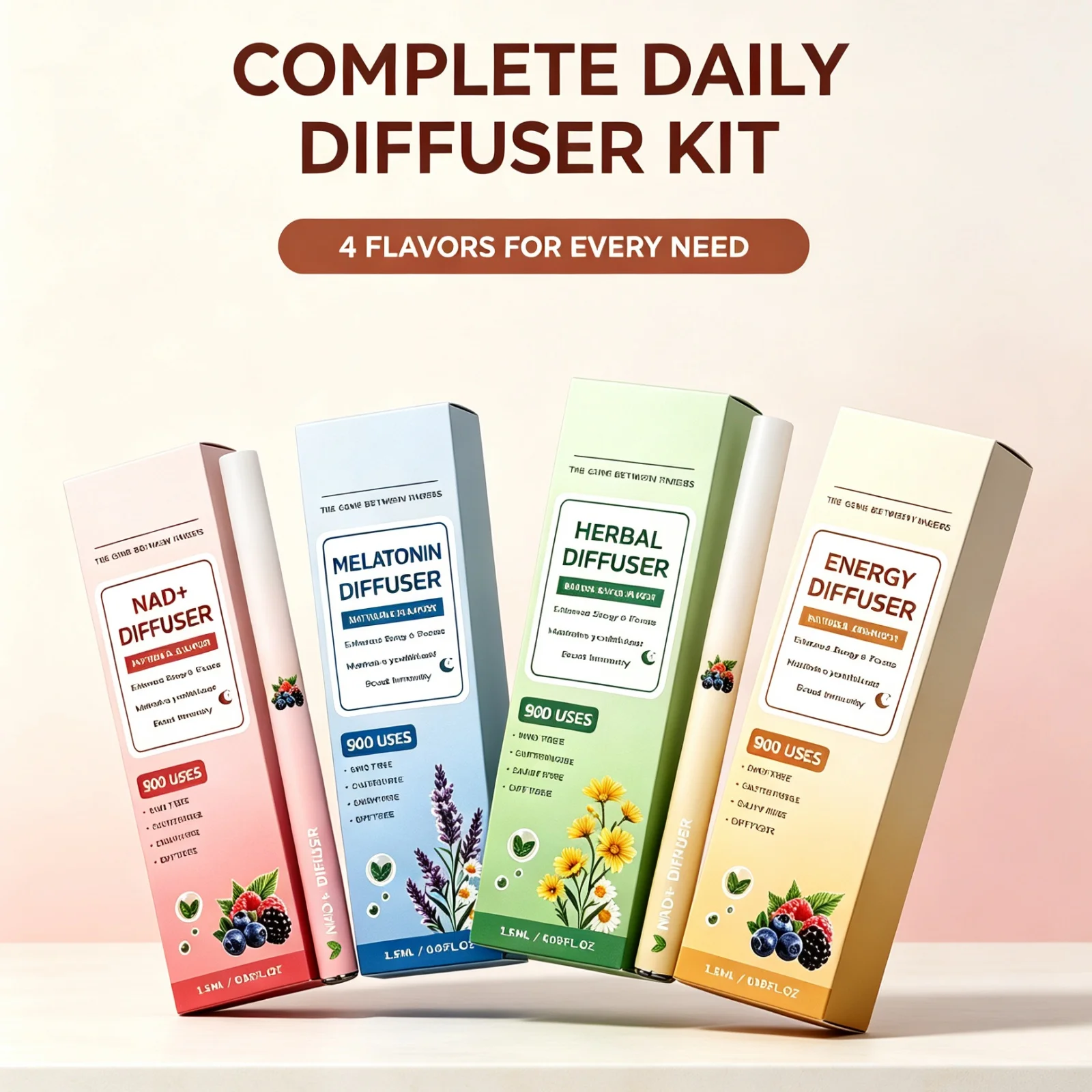 Herbal Diffuser Inhaler Stick Relax Mood Boost Immunity Focus Enhance Energy Ease Daily Tired Feel Portable Herbal Energy Stick