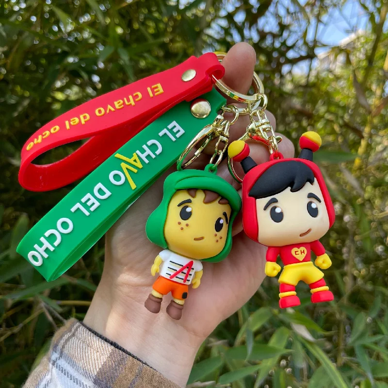 2023 New Anime El Chavo Del Ocho Keychain Cartoon Boy Doll Pendant Key Chain Bag Car Keyring llaveros Funny Jewelry Friends Gift