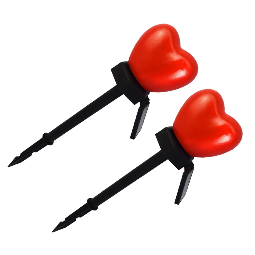 

2 pcs Heart Heart Lights for Garden Solar Light Yard Pathway ABS PP Material Outdoor Lights Solar Powered LED Lighting