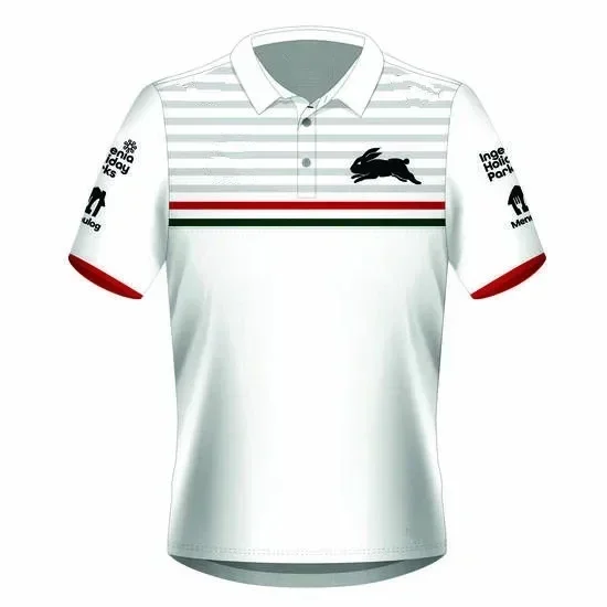 South Sydney Rabbitohs Red Training Rugby Jersey, Nome personalizado e número, tamanho do número, 2024