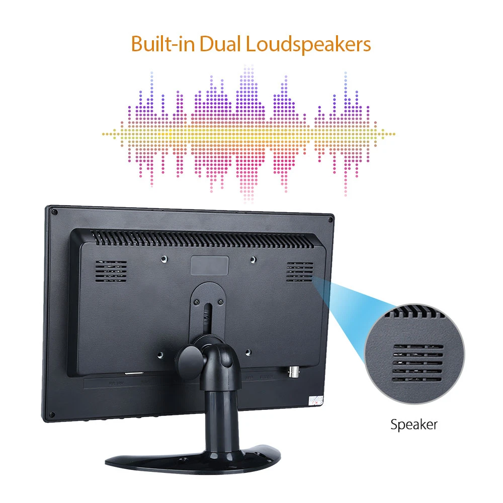 Eyoyo EM10G 1920x1200 16:10 IPS شاشة 10 "HDMI شاشة LCD مع BNC VGA AV إخراج ل CCTV DVD الكمبيوتر المحمول DVR المدمج في مكبرات الصوت