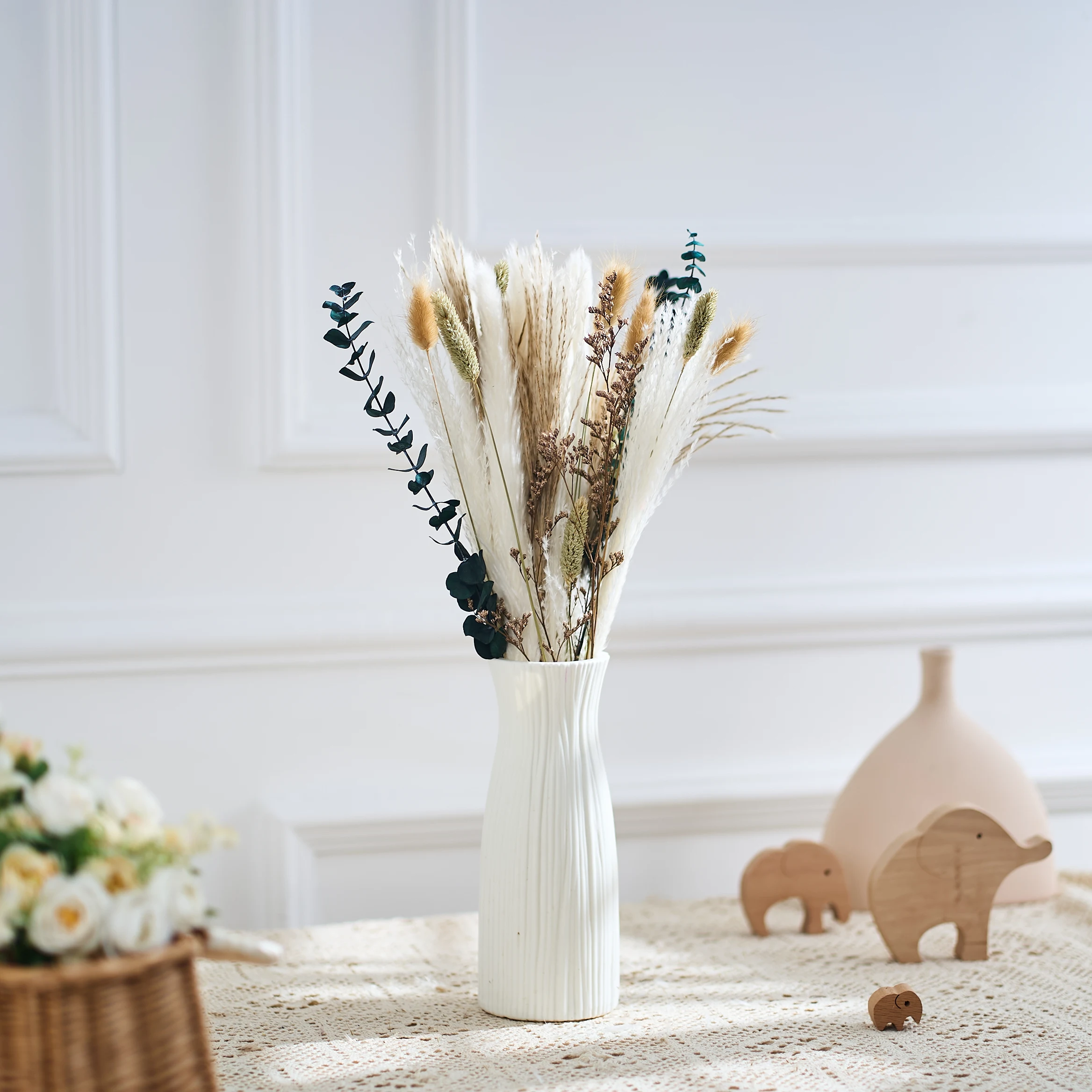 Natuurlijke Phragmites Droge Bloem, Riet Bunny Tail Bonquet Pampa Gras Kunstbloemen Voor Bruiloft Bloemstukken Home Decor