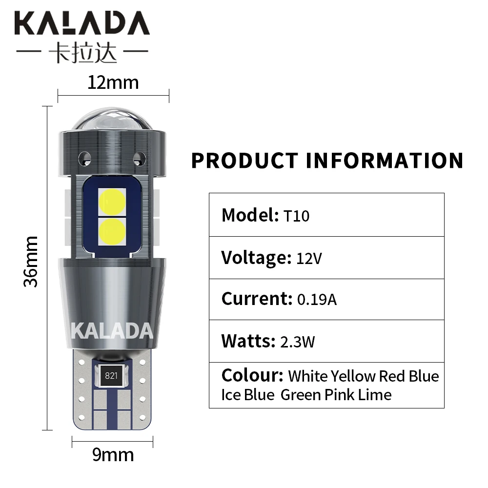 2 sztuki T10 W5W żarówka LED Super jasna 3030 10SMD Canbus wewnętrzna lampka samochodu mapa przyrządów światła parkingowe lampa sygnał samochodowy