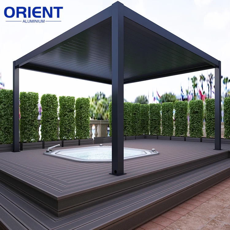 Electric 3x4m 3x6m Bioclimatic Adjustable Louvre Pergola System DIY Pergola Kit for Professional Garden Outdoor Living Space