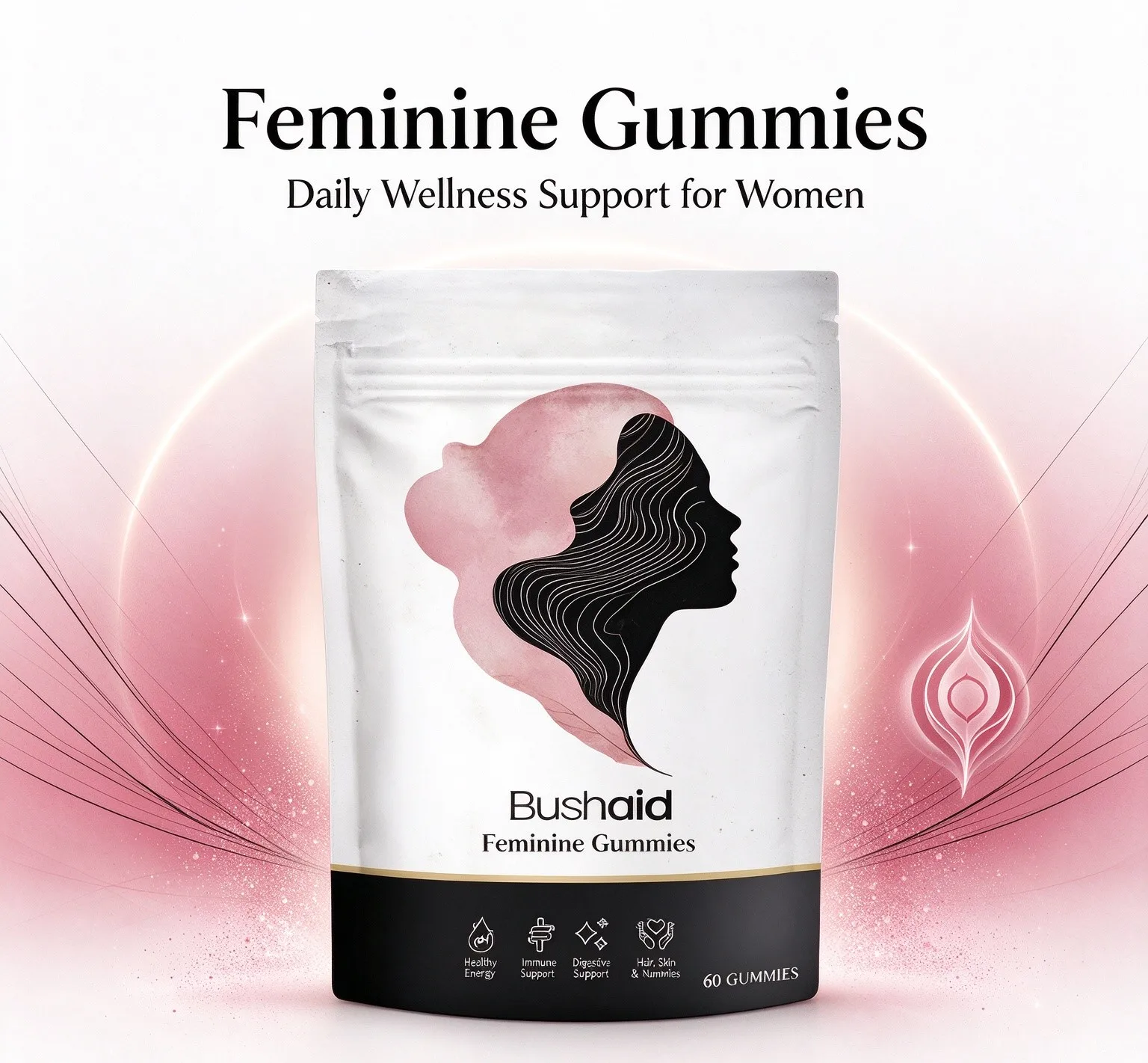Feminine Daily Care Gummies for Women,Dietary Supplement,60 Count,Women Daily Nutritional Support Gummy for Body Wellness