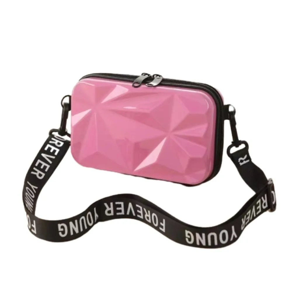 

7 Inch Mini Suitcase Shape Women's Bag Zipper Waterproof Single Shoulder Bag Korean Style Solid Color Crossbody Bag Girls/Female