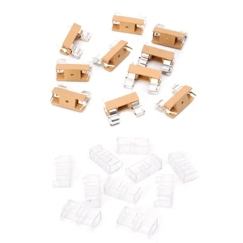 

652F 10 Pcs Glass Holder with Transparent Cover Blocks 5X20mm