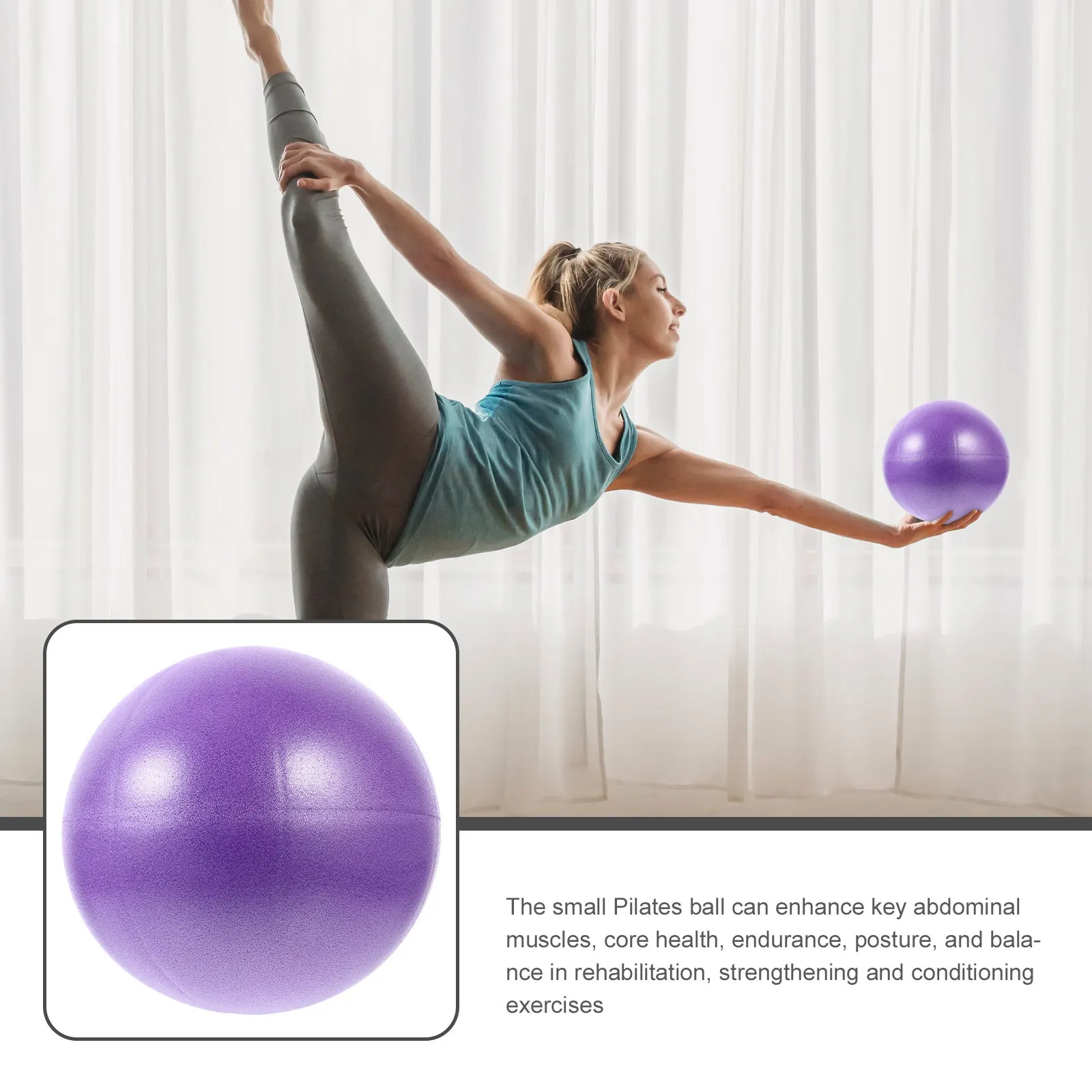 Reusable Small Pilates Ball PVC Core Strength Training Yoga Accessory Multi-Use Exercise Ball Workout Pilates Gym Supply Balance