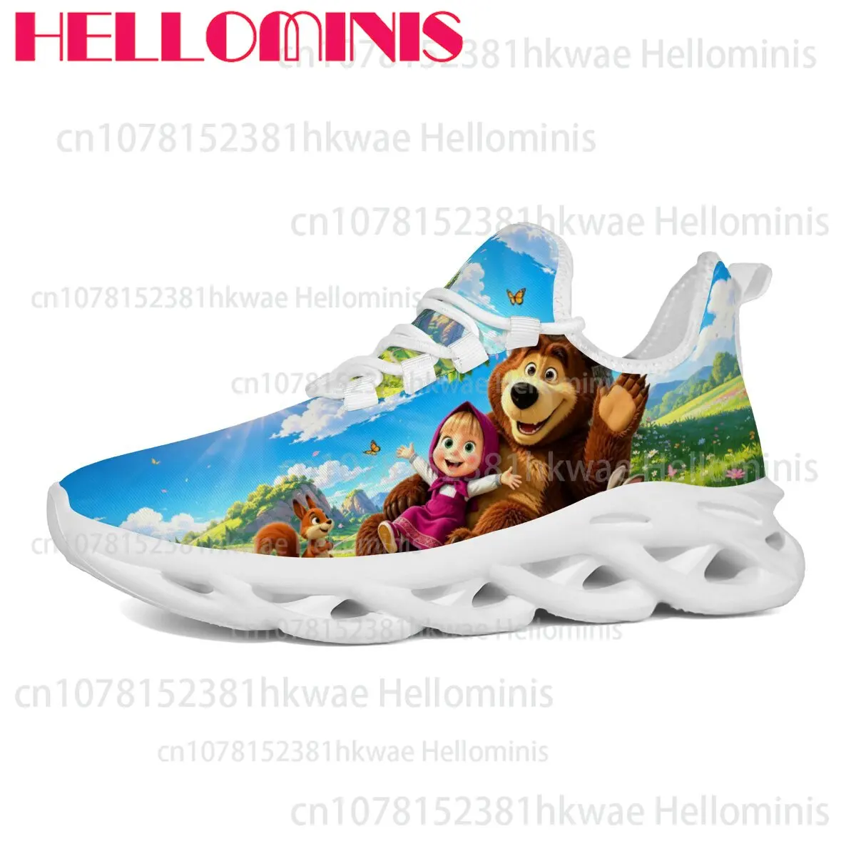 Children Fun Print Mesh Running Shoes Soft Lightweight Casual Sport Sneakers Boys Girls School Outdoor Daily Footwear