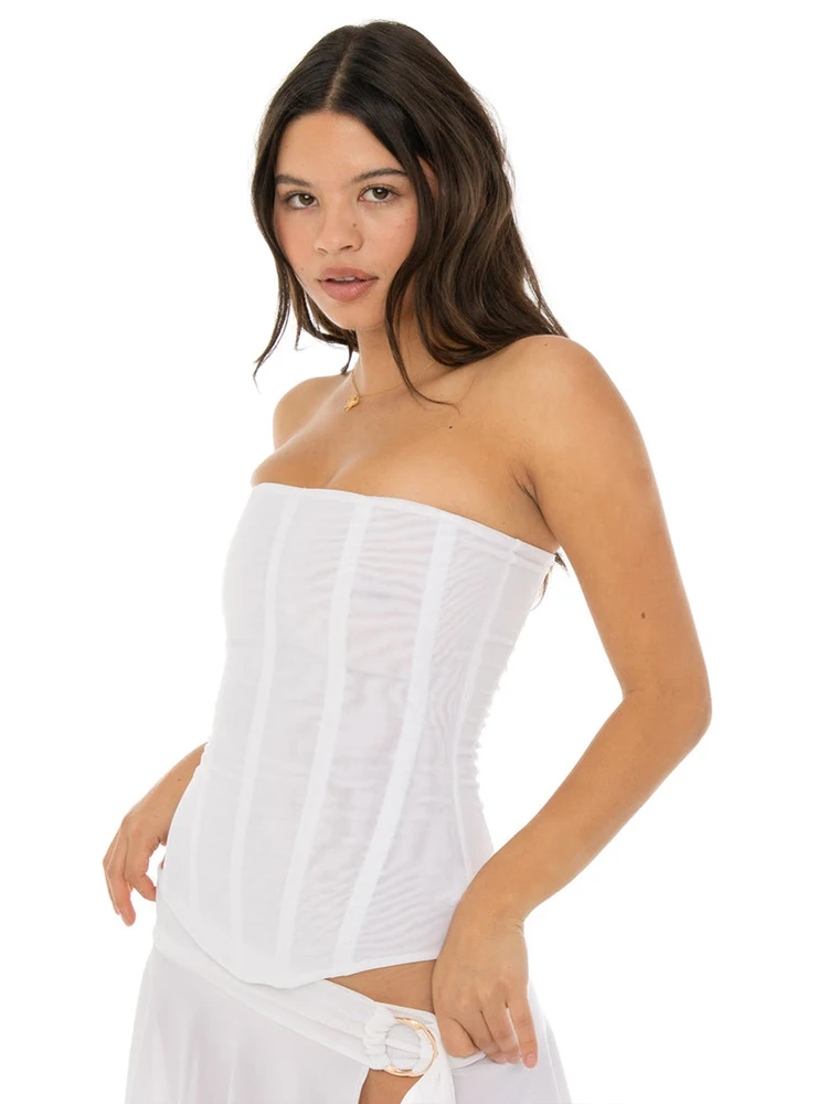 

Медовый медовый однотонный бюстгальтер без бретелек с открытыми плечами и поясом, короткий боди, топ