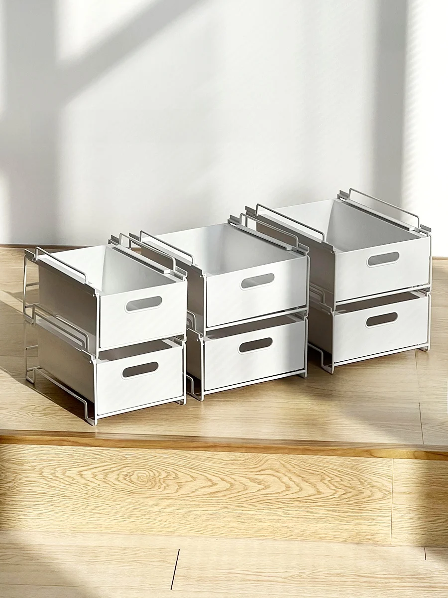 

Kitchen Pull out elf Ra Basket under Counter Sink Cabinet Spice Bowl Di Pot Rice Cooker Storage Modern Simplici