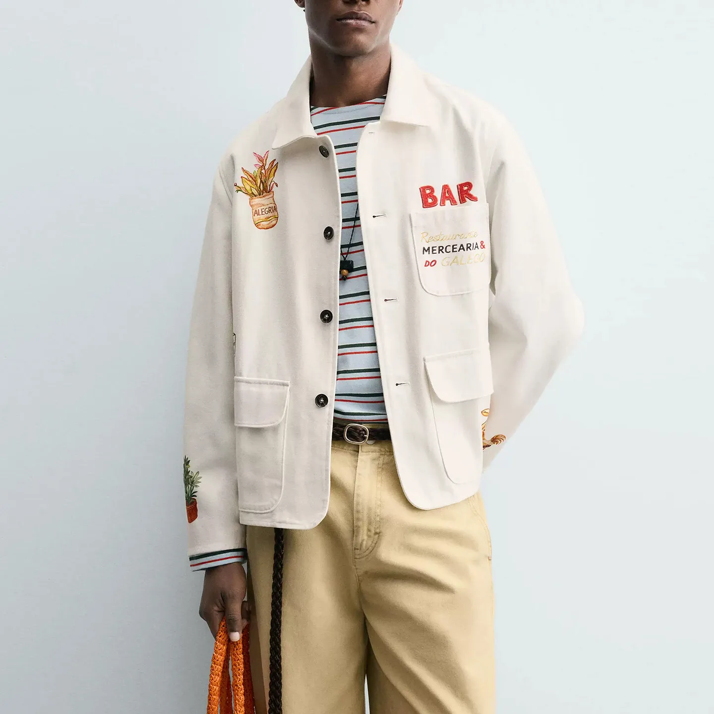 Loose American Style Workwear Shirt Jacket Printed Summer 2026 Men's Fashion Long Sleeve Button up Cardigan Zadata Brand