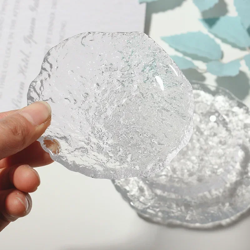 ไม่สม่ําเสมอแผ่นแก้วการถ่ายภาพพื้นหลัง Props เล็บเครื่องประดับถาด Fotografia Photo backprops