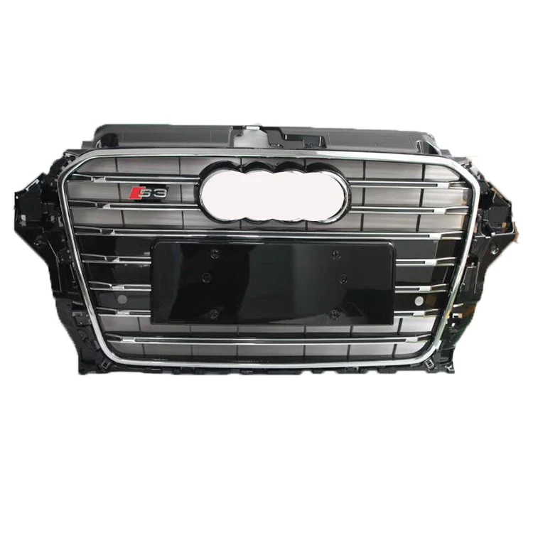 A3 S3 Fashionable Design ABS Grille Replacement Paint Black Front Grill For 2014-2016