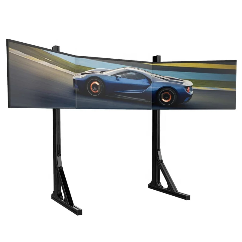 Single Monitor Mount Vesa Panel Screen Hanger Arm Floor Bracket Triple Monitor Stand for Sim Rig Sim Racing Cockpit Simulator