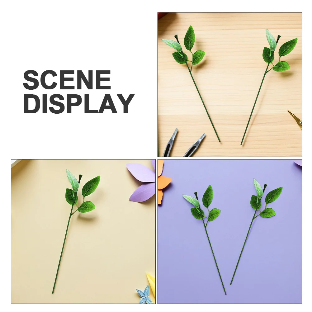 

40Pcs Simulated Rose Stems Flexible Bendable for Flower Making DIY Crafts Home Decor Festival Party Favor Green Floral Stem Wire