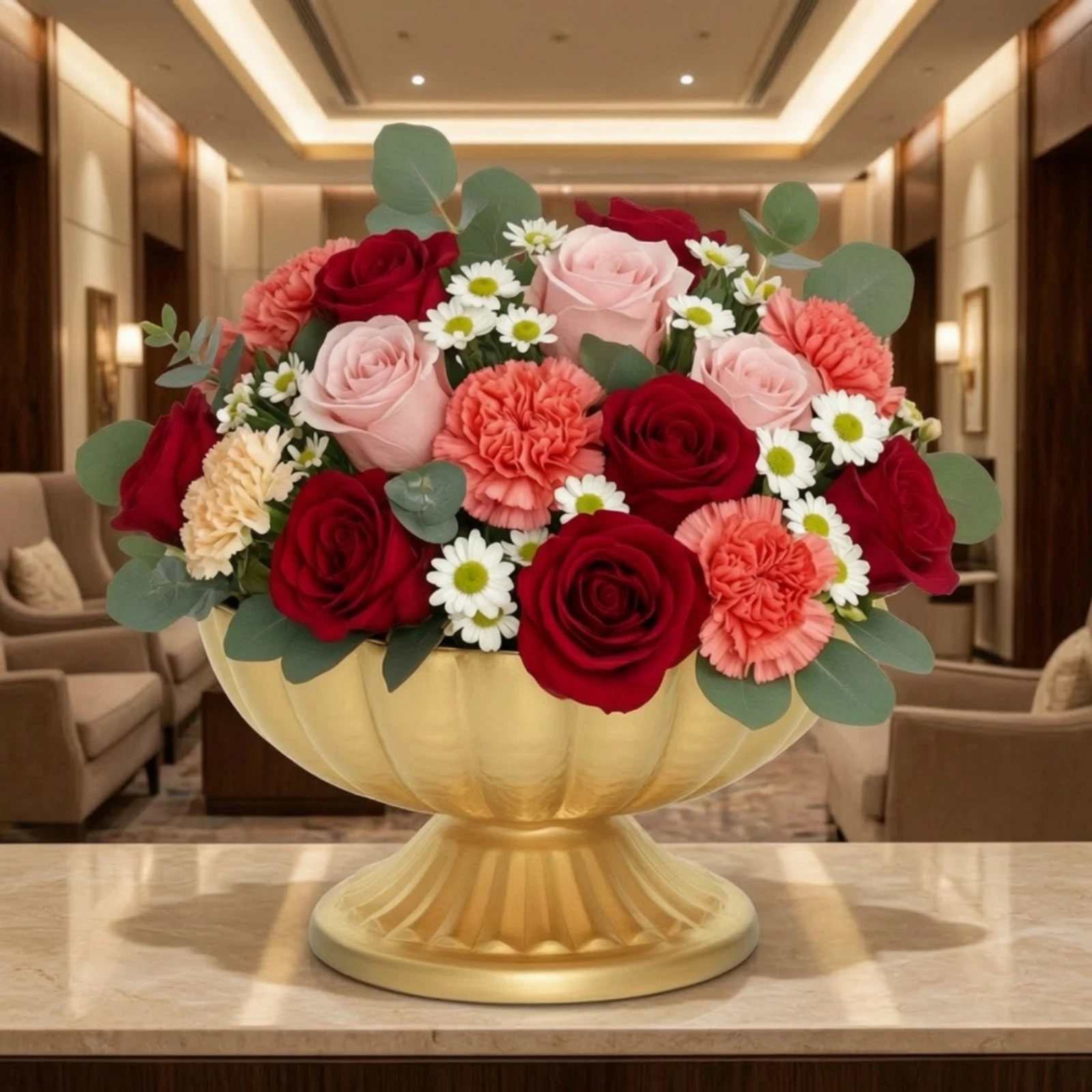 Home Decor Gold - 장식용 받침대가 있는 금색 망치질 무늬