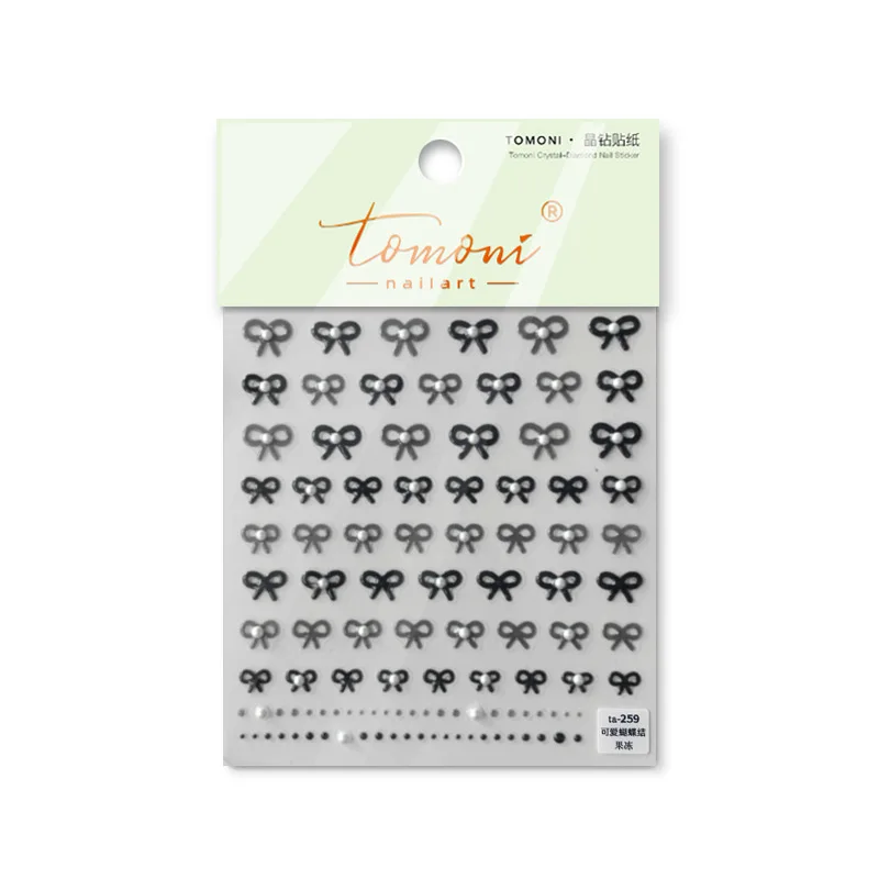 [Meow.Sensei] Brand Tata Cooperation Bright Crystal nail Stickers Japanese Cute Sticker Bow Ta256