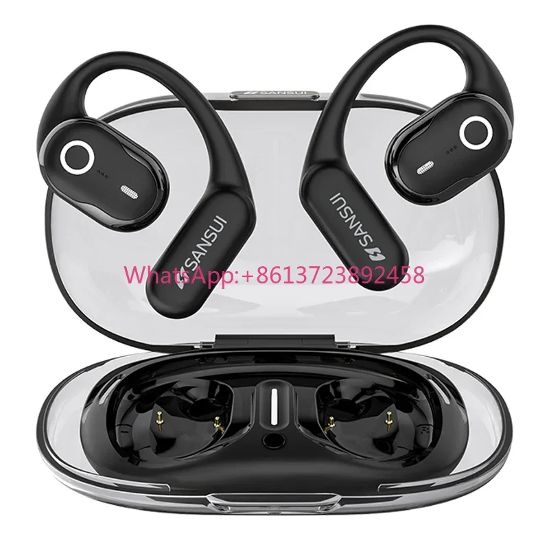 Sansui W26 OWS ENC Noise Cancelling bluetooth open Ear hook Bicycles Motorcycles Online Courses Office wireless earphone headset