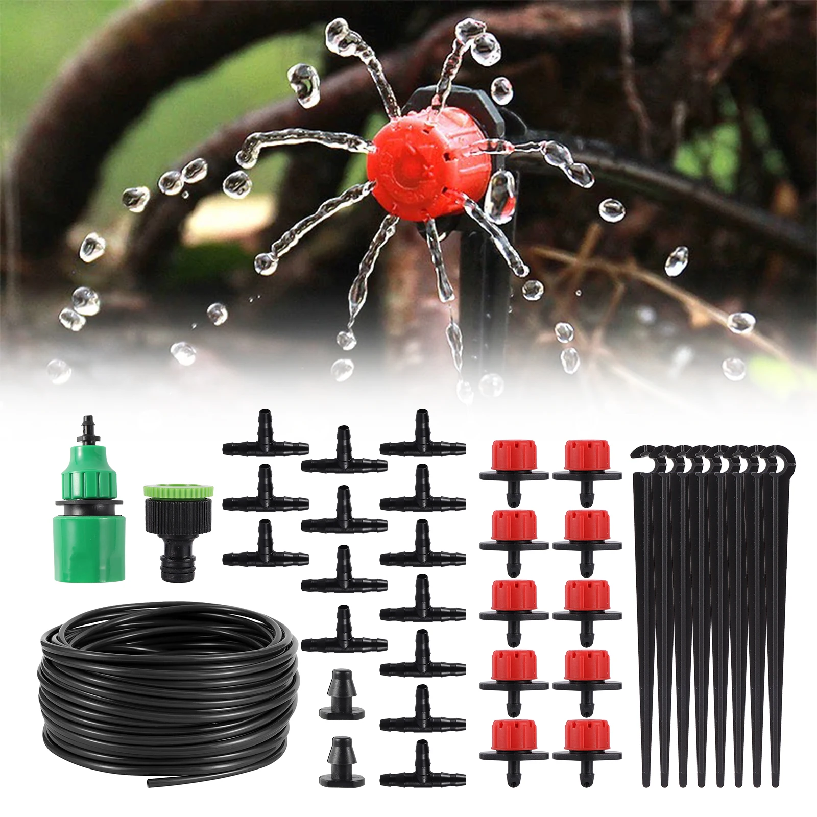 20M/25M DIY Drip Irrigation System Automatic Watering Garden Hose Micro Drip Watering Kits with Adjustable Drippers