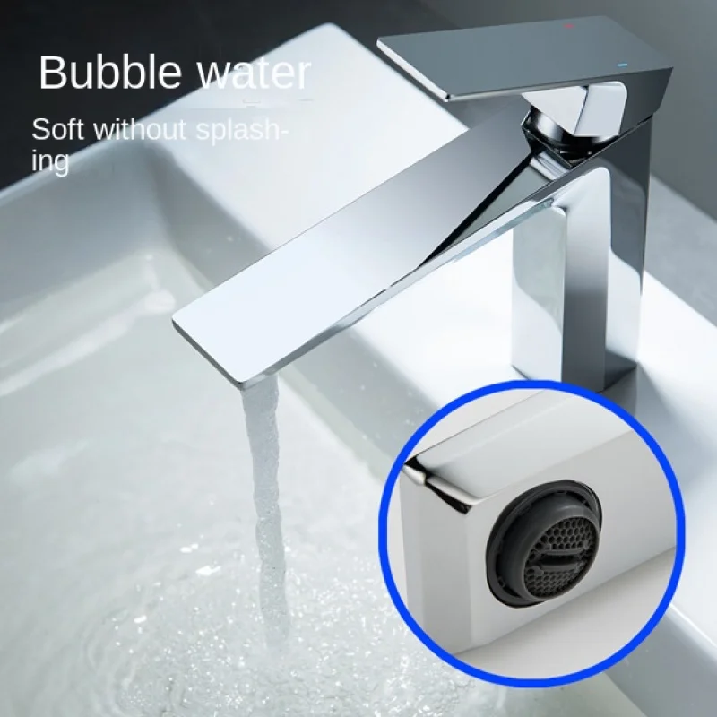 Modern and fashionable bathroom basin faucet with dual control of hot and cold water for household and commercial use