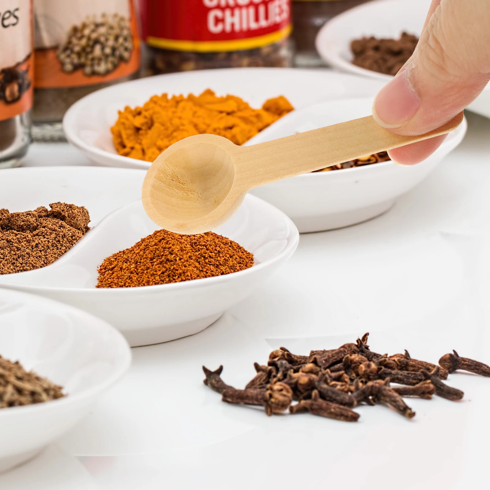

10Pcs Durable Wooden Spoons Mini Tea And Coffee Scoops With Comfortable Handles For Various Uses