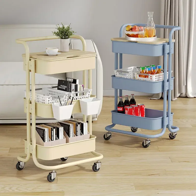 

Easy To Use Stainless Steel Trolley With Wheel Bar Kitchen Bathroom Bedroom Storey Snacks Storage Rack With Wheels Makeup Organi