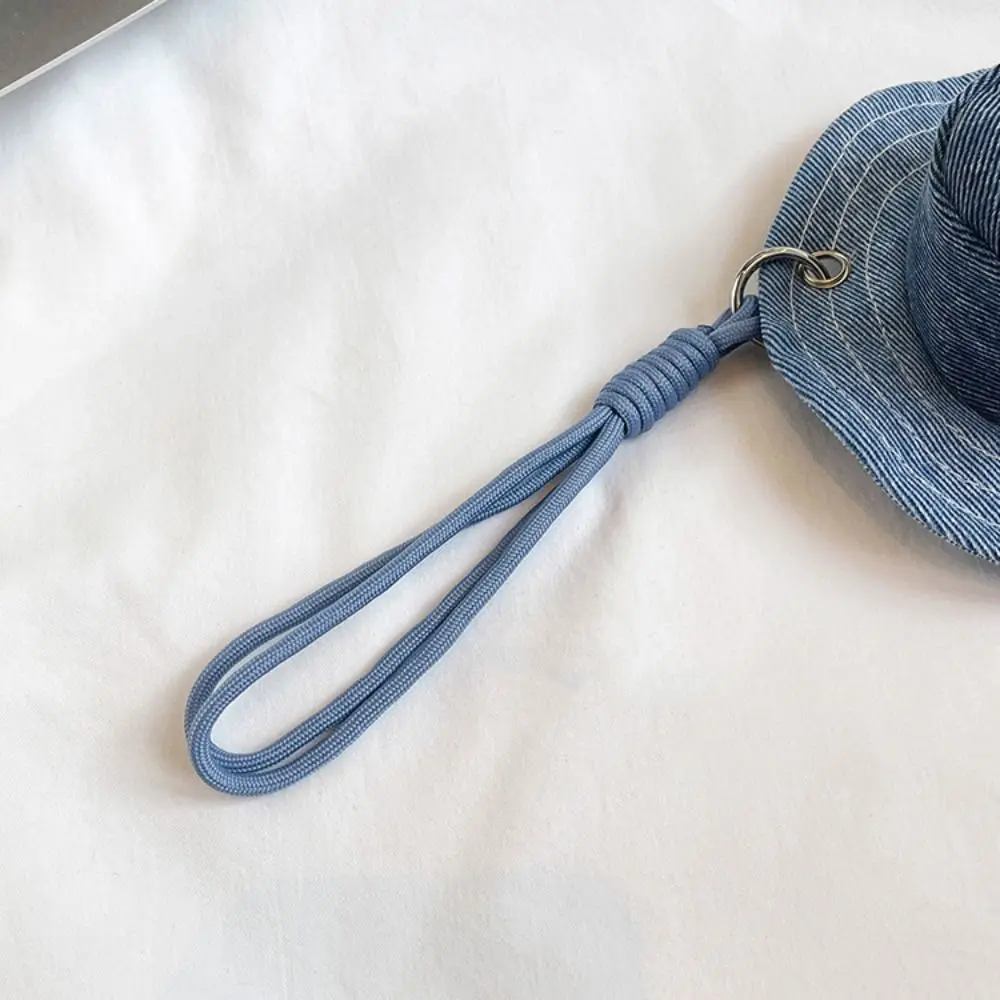 Round Mini Bucket Hat Coin Purse Lanyard Coin Bag Canvas Earphone Bag Korean Style Mini Fisherman Hat Bag Pendant Girl