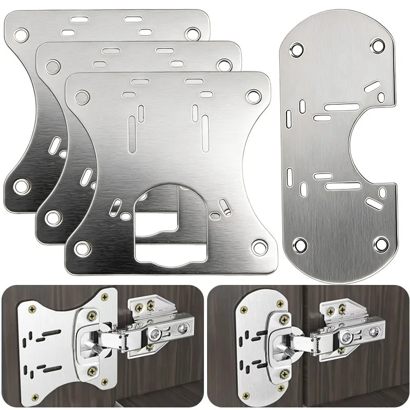 

Комплекты пластин для ремонта петель шкафа Монтажная пластина для дверных петель из нержавеющей стали с отверстиями Крепежные пластины для ремонта дверных петель мебели