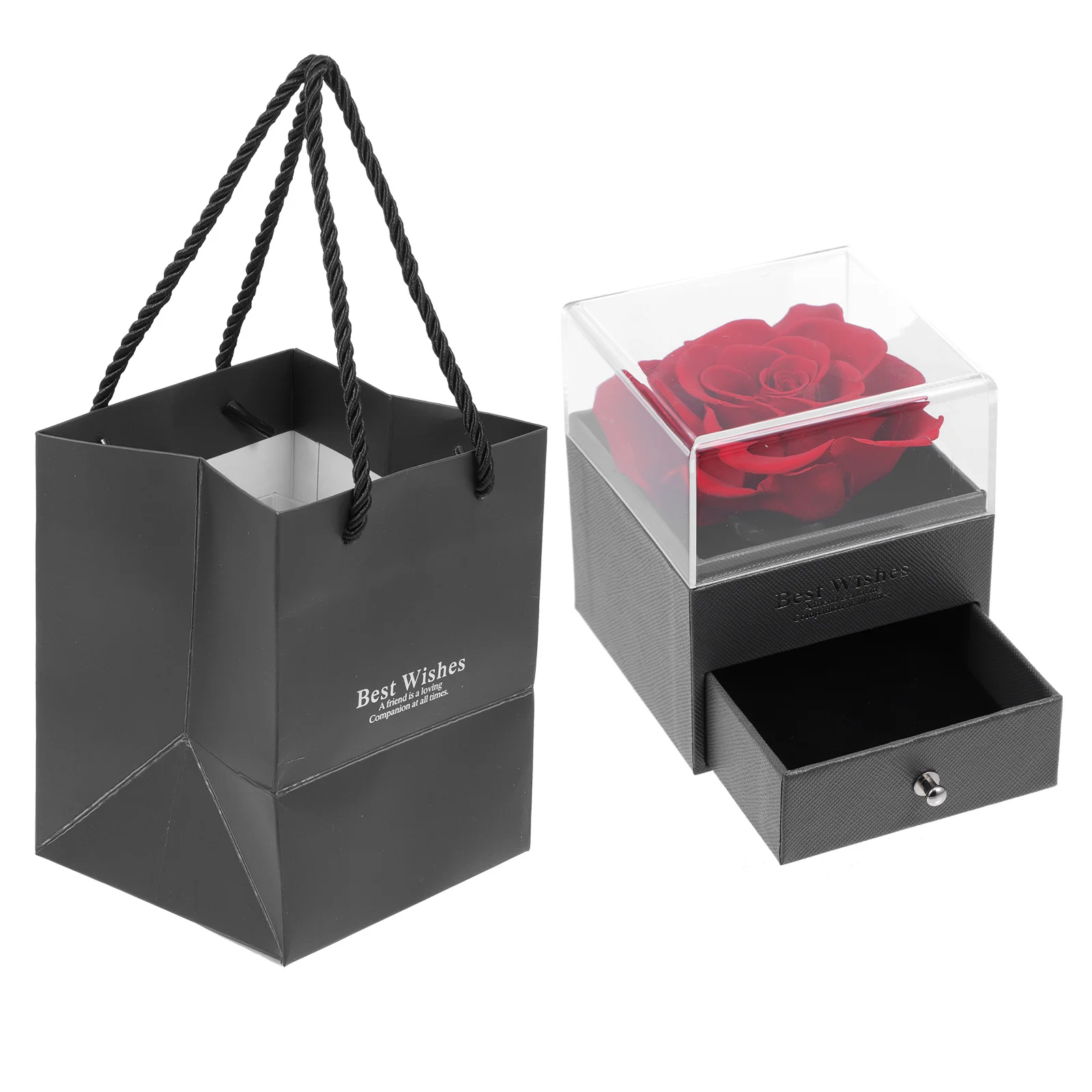 

Подарочная шкатулка с консервированными цветами, футляр для ювелирных изделий, компактный дорожный органайзер для ювелирных изделий на День святого Валентина, помолвка, свадьба