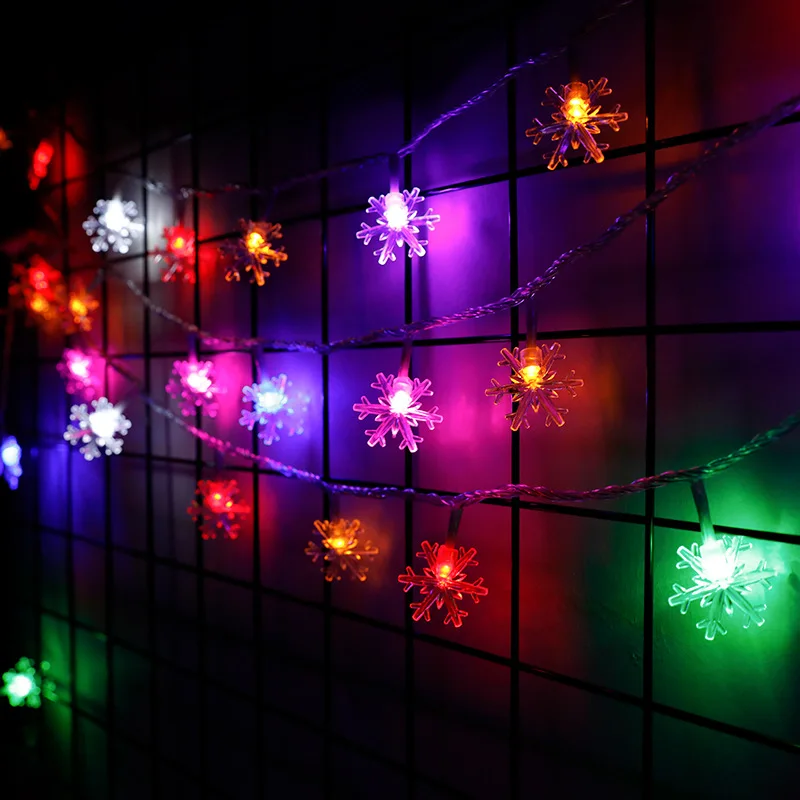 Christmas Snowflake LED String Light Garland Xmas Decoration Party Home Xmas Santa Claus Gifts Navidad  Happy New Year