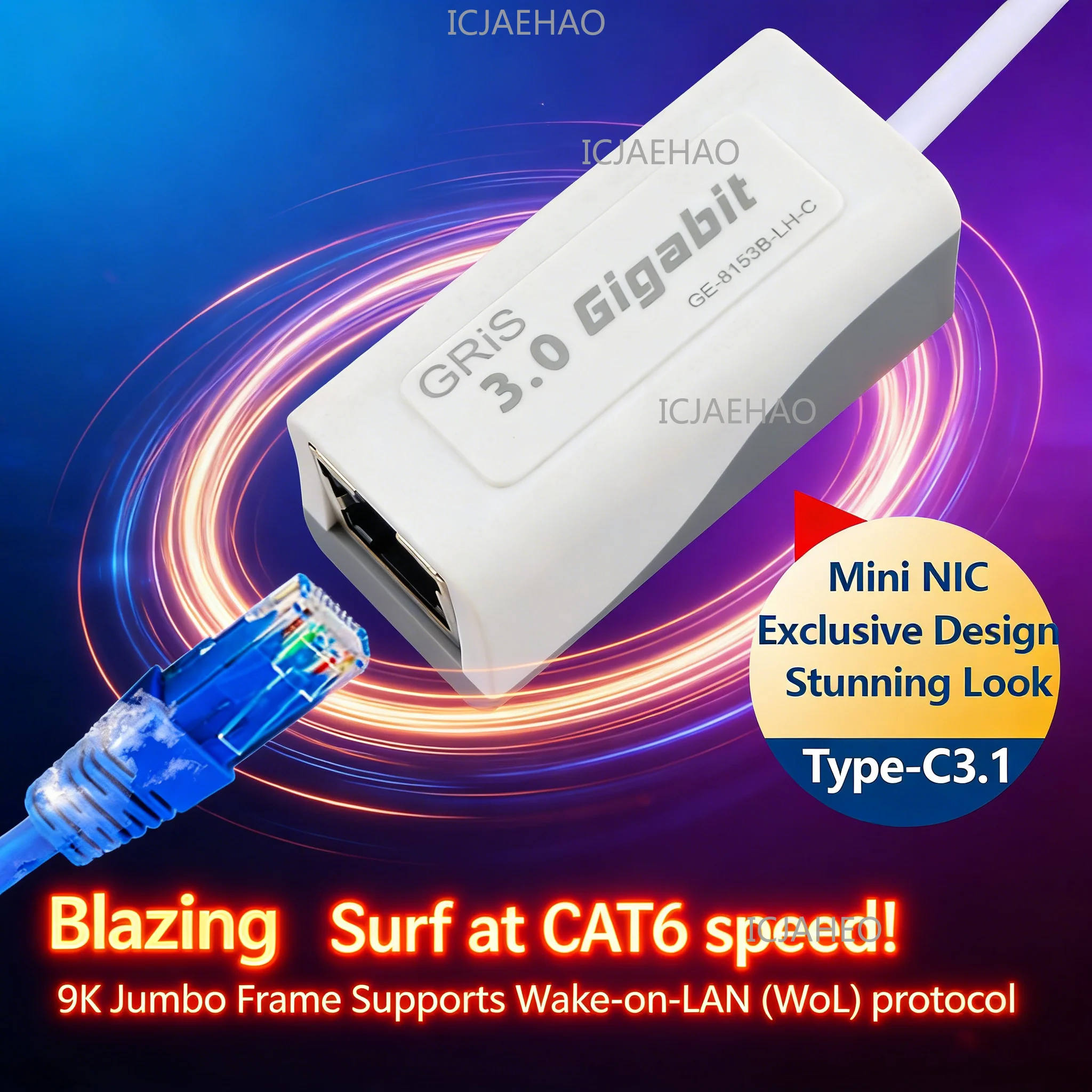 

USB Type C Ethernet Adapter 1000Mbps RJ45 Network Card For MacBook PC for Windows/Android/Linux USB Lan Internet Cable RTL8153B